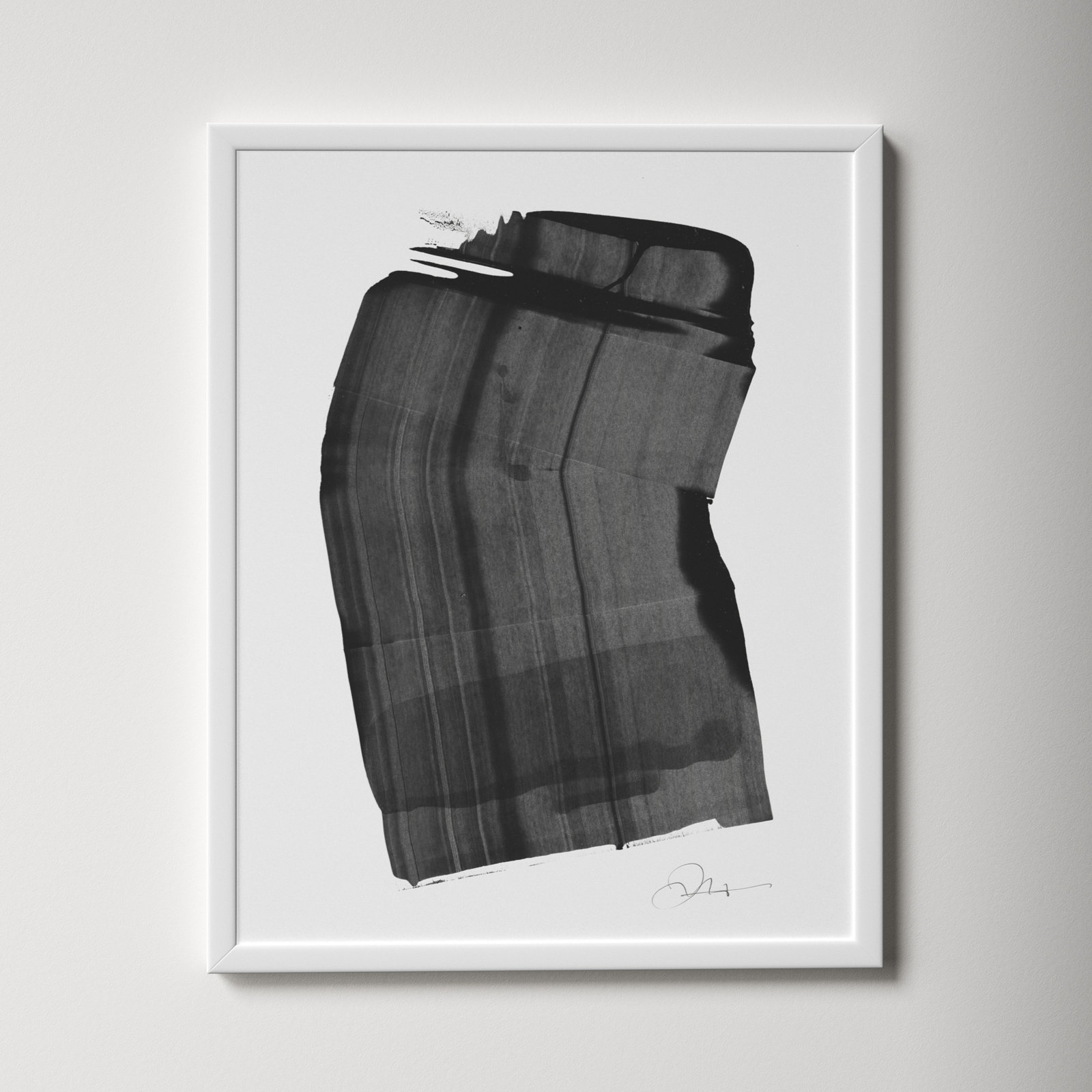 Olivia "Brushstroke 1" Painting, White, 30" H x 24" W x 1.25" D