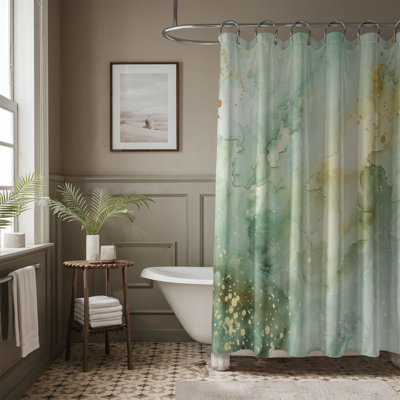 Rideau de douche standard 1 pièce Sage Green Watercolors
