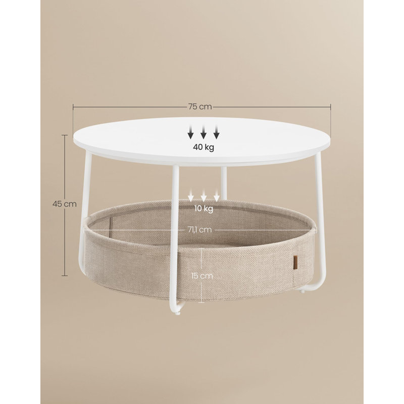 Romily Coffee Table with Storage, Highgloss sand grey
