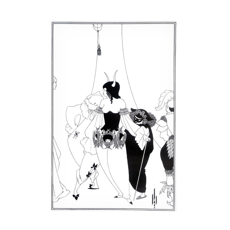 Art sur toile, Aubrey Beardsley, le masque de la mort rouge, 1895, H 19 po x l 12 po