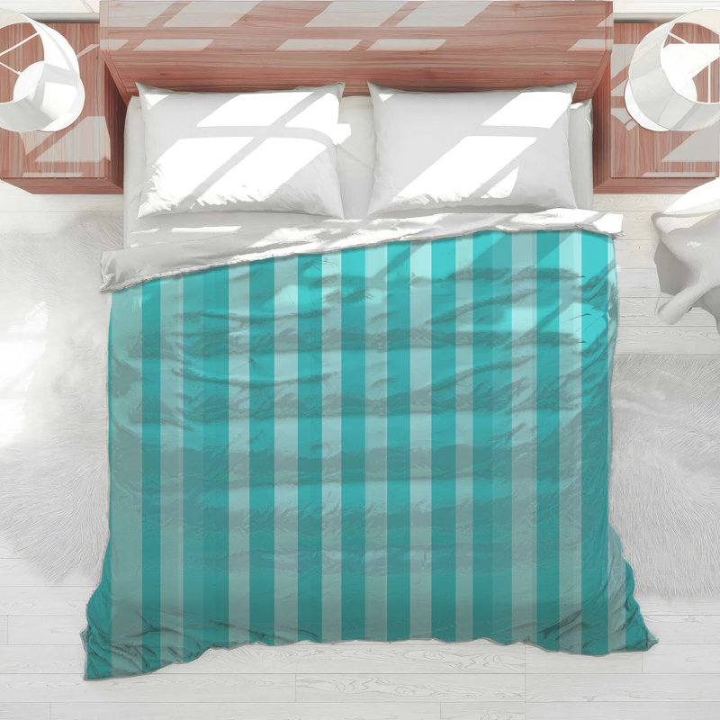 Stripes Bedding Pattern Comforter Modern, Twin Comforter, Blue Striped