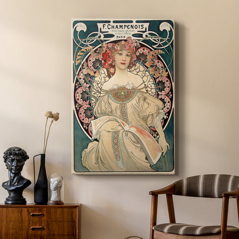 Rêveur - Toile tendue avec châssis par Alphonse Mucha, 18 x 27
