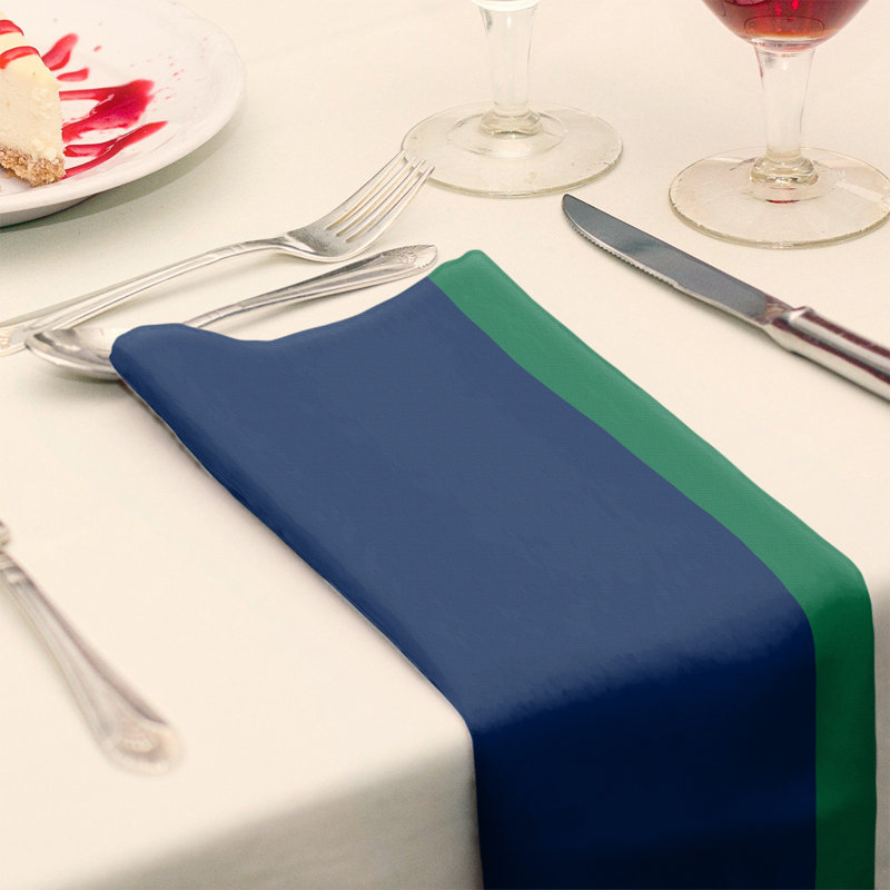 Vancouver Striped Square Napkin, 22" x 22", Blue/Green/Blue, Cotton Twill