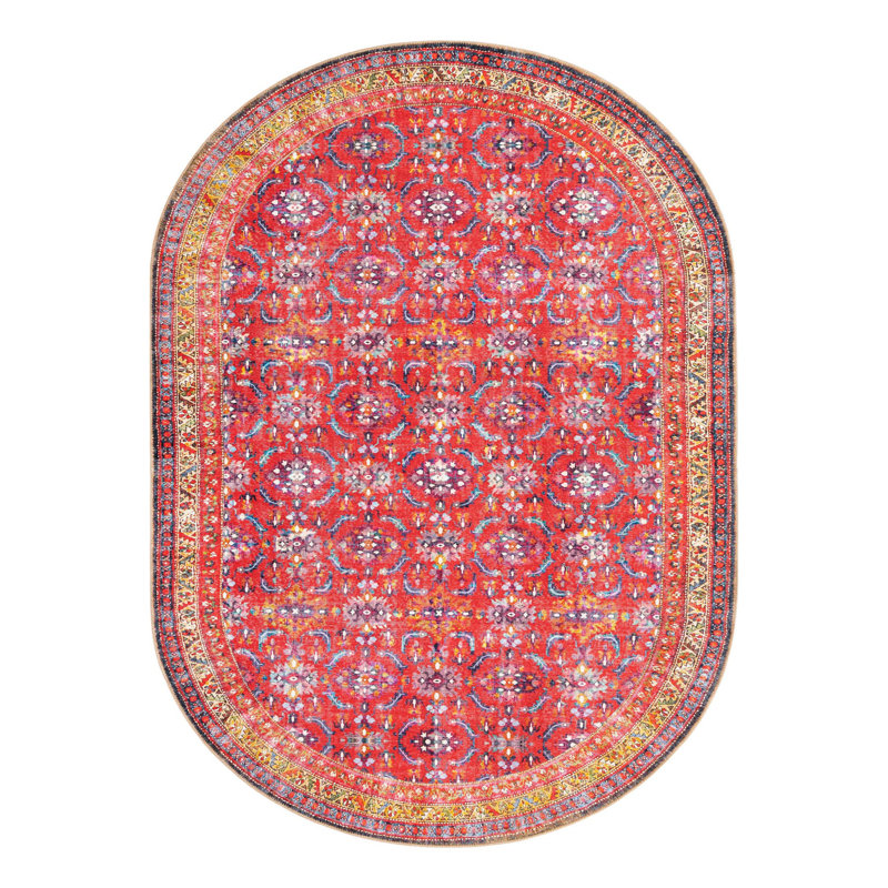 Ellizabeth Chenille Oriental Indoor Rug, Oval 7'6" x 10'6"