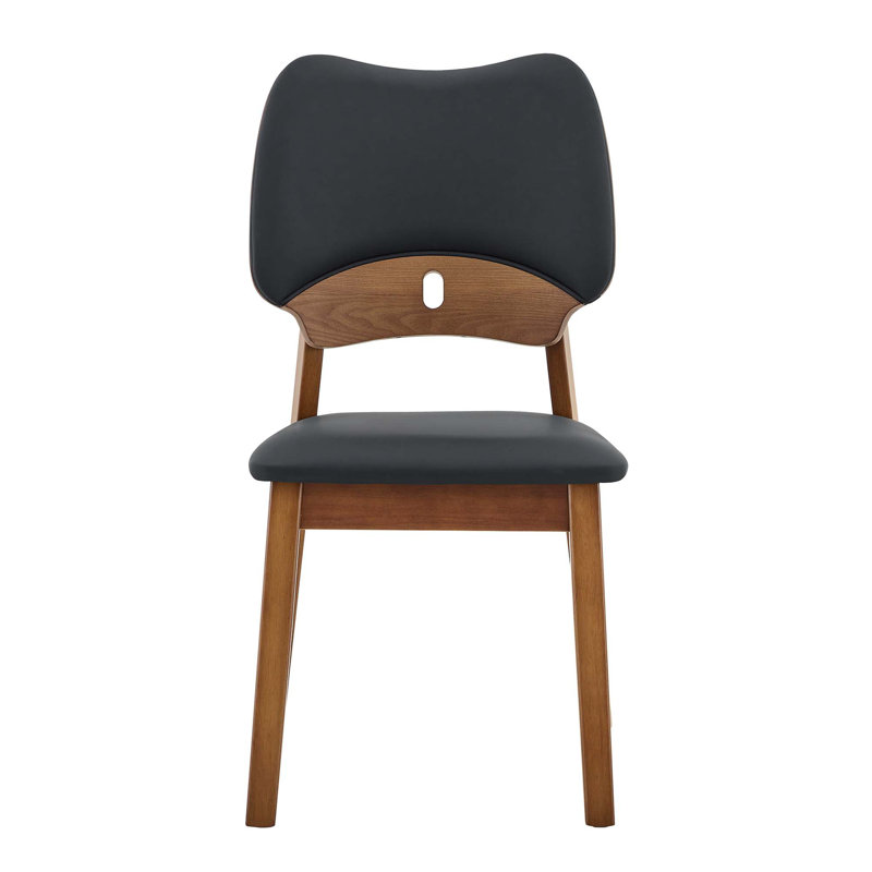Chaises de salle à manger en bois massif avec revêtement en polyuréthane et conception ergonomique, Black