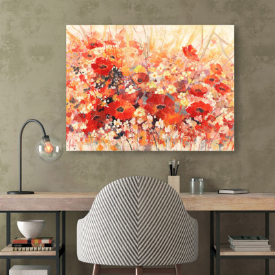 Field Of Flowers by Luigi Florio - Wrapped Canvas Art Prints