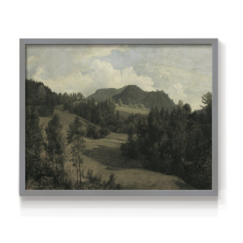 Paysages rétro-CDXV - reproduction encadrée, H 11 po x l 14 po, Gris