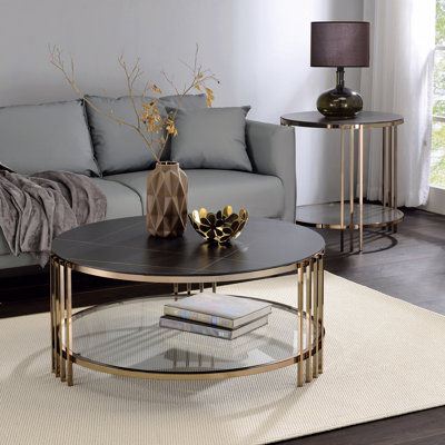 Round Sintered Stone Top Coffee Table