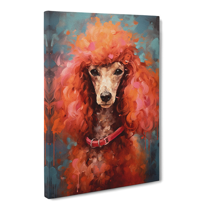 Poodle Gestural - Wrapped Canvas, 50cm H x 35cm W x 3cm D