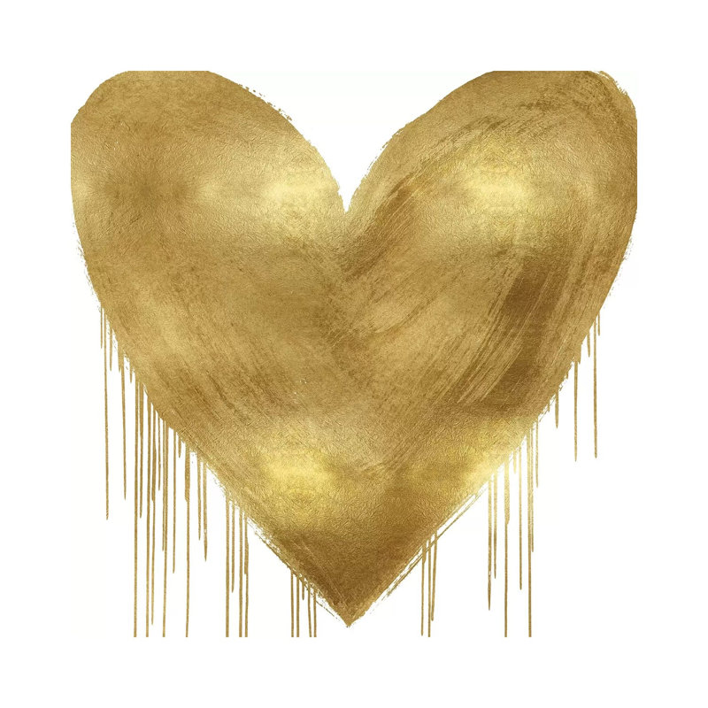 Big Hearted Gold by Lindsay Rodgers - Print on Canvas, 30.48 cm H x 30.48 cm W, Wrapped Canvas