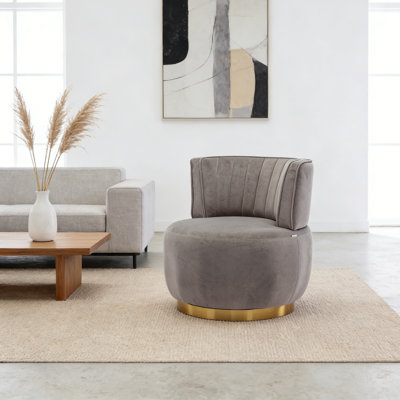Velvet Upholstered Living Room Swivel Chair Barrel Chair Comfy Reading Chair Accent Chair Bedroom Chair Velvet Upholstered Living Room Swivel Chair Barrel Chair Comfy Reading Chair Accent Chair Bedroom Chair
