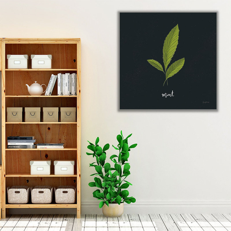 Herbs VII Black - Canvas Print Wall Art, 12" H x 12" W