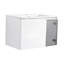 Meuble-lavabo moderne et peu encombrant avec armoire blanche brillante et lavabo en céramique pour les salles de bain compactes