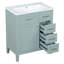 Junie 30" Bathroom Vanity Sink , Cabinet With Bin System Organizer. Modern Style. Solid Wood & Build. Ceramic Basin Sink. Assembly. Water-. Holder System.