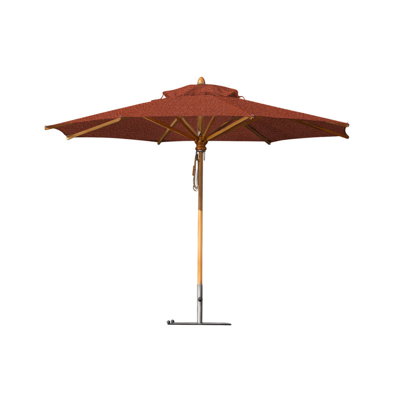 Safari 11.5' Round Umbrella, Square Metal w/ wheels+2.25" Stainless Steel Tube, 99.6" H x 137" W x 137" D, Tuscany