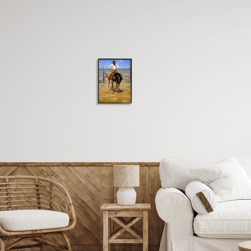 Équitation, art jodo par Jimmy Dyer, Giclée encadrée noir minuit, H 14 po x l 11 po x P 1,5 po