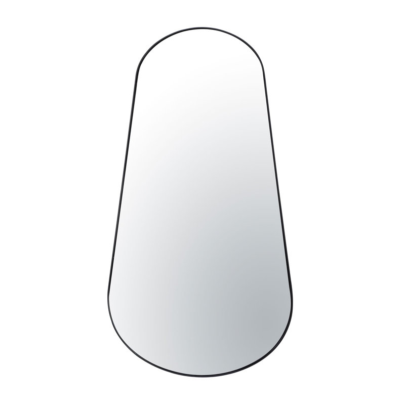 Black Metal Rectangular Bathroom Wall Mirror