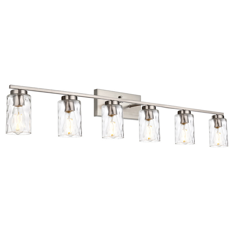 Eddystone Dimmable Vanity Light, 6, Nickel, 9.6" H x 45.3" W x 6.97" D
