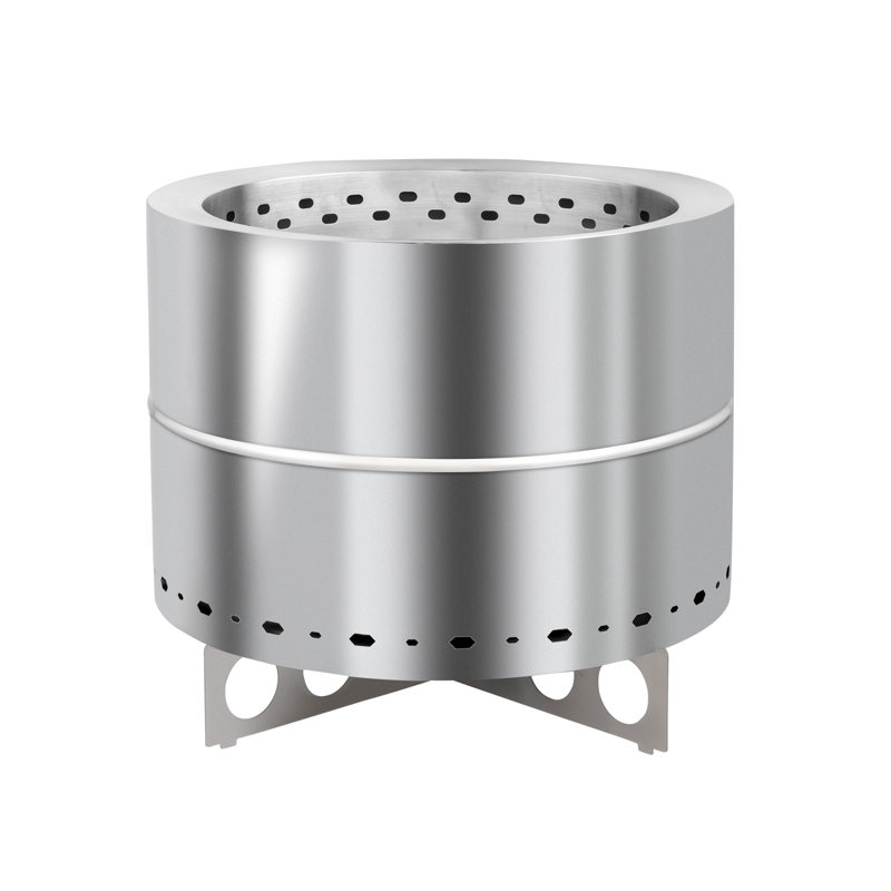 Tanvier Outdoor 16.7 in. H Stainless Steel Smokeless Stove with Base and Storage Bag