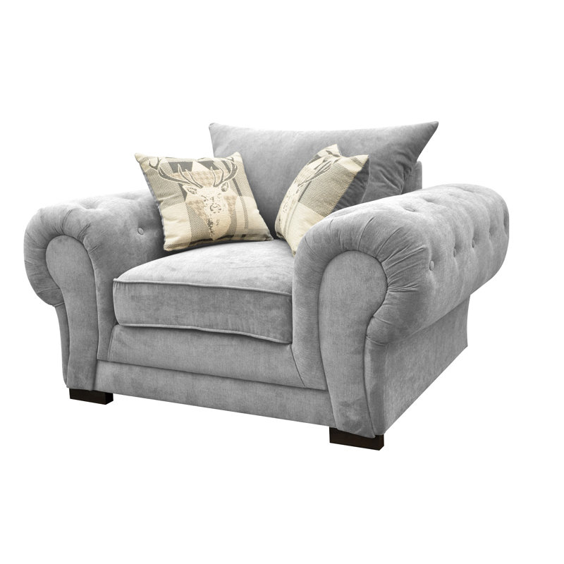Franciscan Upholstered Armchair, Light Grey