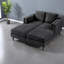 Comfortable Modern Sofas, Black Chenille, Versatile Chaise Lounge For Living Room