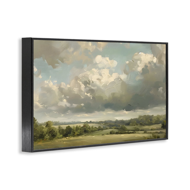 Giclée encadrée par des nuages ensoleillés au-dessus de la campagne, design par LSR Creative Studio, H 12 po x l 18 po