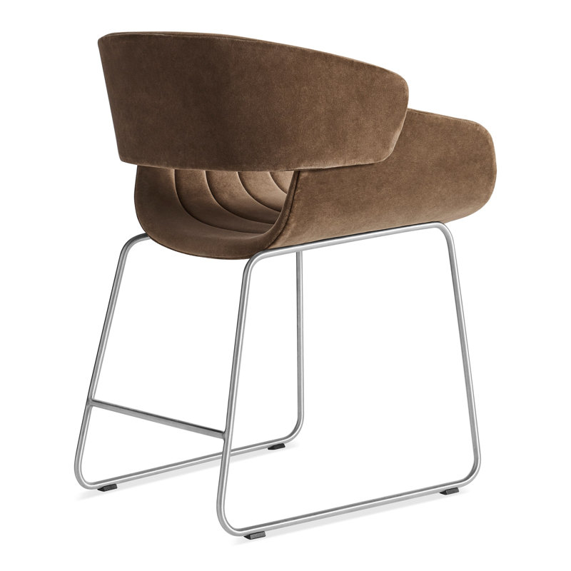 Racer Upholstered Arm Chair, Coffee