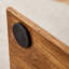 Table en verre moderne et minimaliste - Pieds en bois trempé et grain de bois de 0,39 po pour l'entrée et la zone de vie.