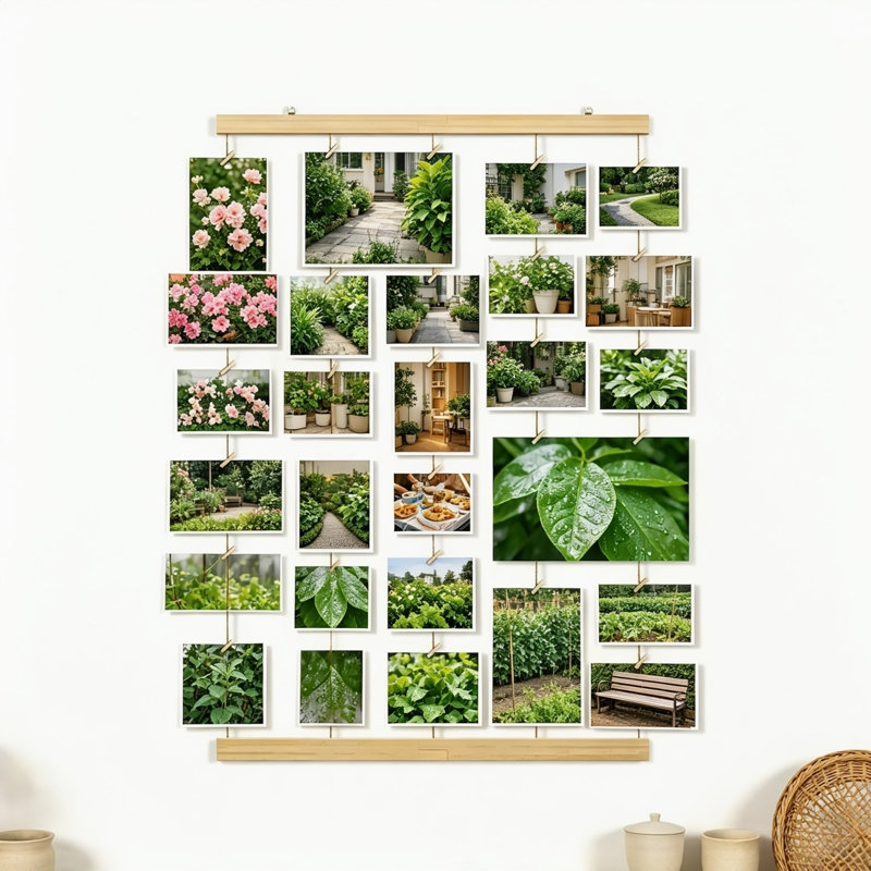 Picture Frames for Multiple Pictures, Hanging Photo Display for Wall with 30 Clips