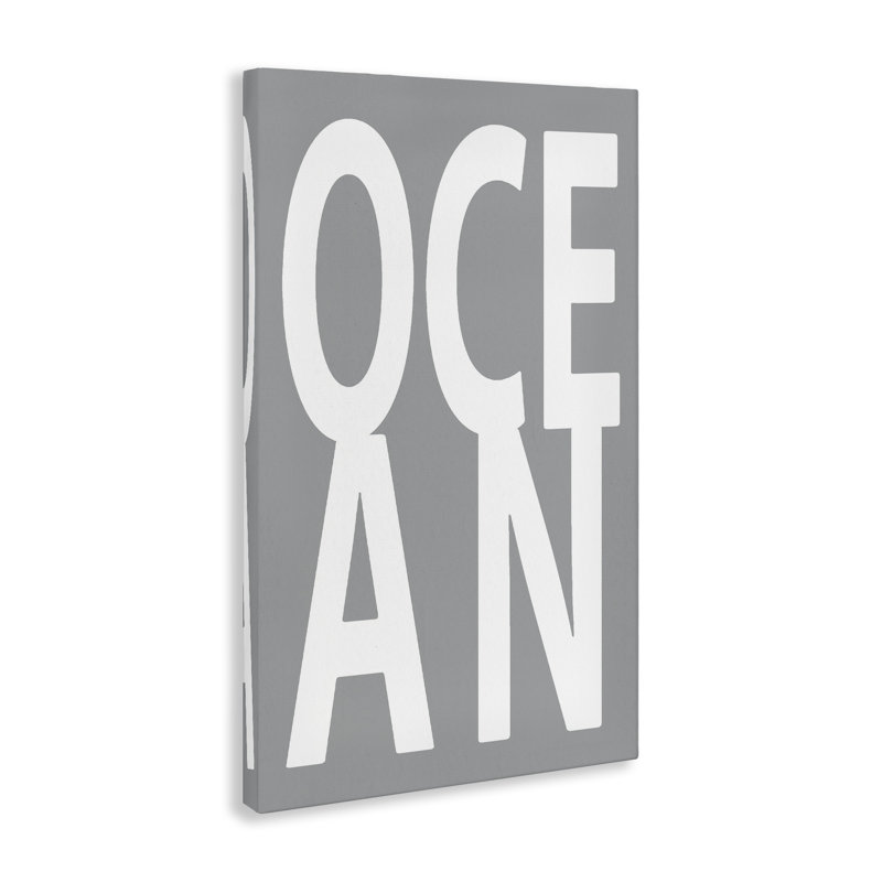 «Ocean Word» sur toile grise par Jamie MacDowell, H 36 po x l 24 po
