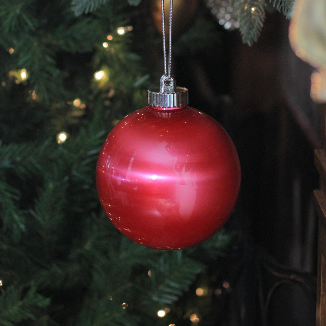 Red LED Lighted Battery Operated Shatterproof Christmas Ball Ornament (Set of 3) The Holiday Aisle®