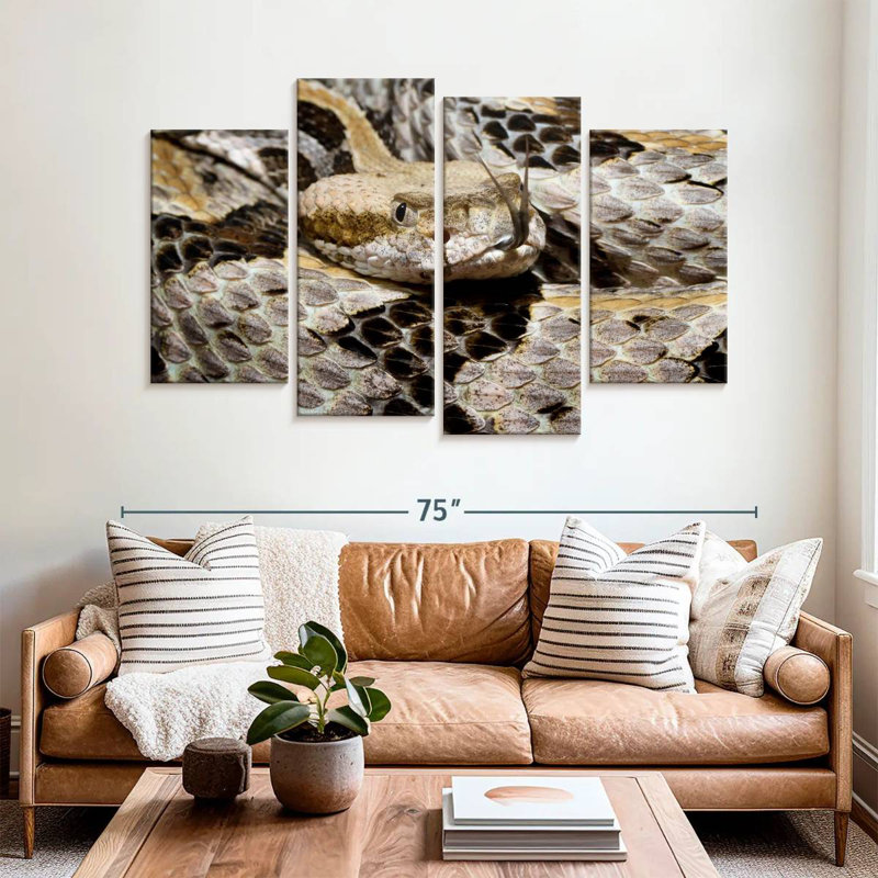 Brampt Tongue Flicking Timber Rattlesnake, 42" H x 68" W