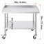 Table de travail en acier inoxydable, table de préparation commerciale de 30 x 36 x 30 pouces avec 4 roues, roulettes, table de préparation robuste à dosseret à 3 côtés, table de travail en métal pour restaurant-131262582
