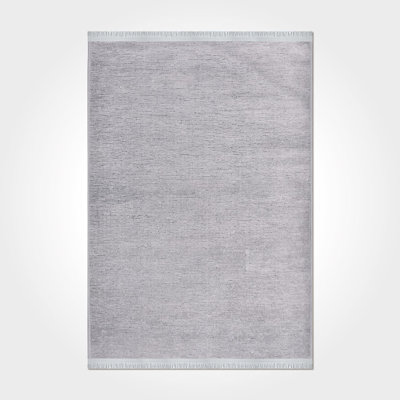 Tapis gris moderne lavable à la machine