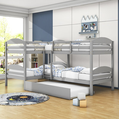 Douthitt Kids Twin Over Twin Bunk Bed with Trundle