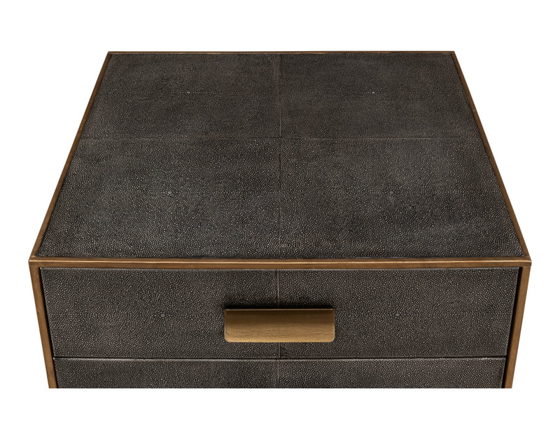Shagreen 2 - Drawer Solid Wood Nightstand, Antique Gray