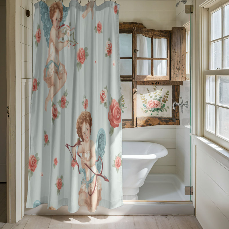 Blissful Cupid - Premium Shower Curtain, 74"H x 71"W