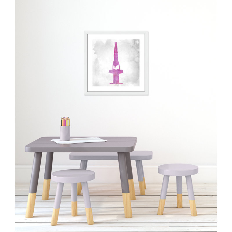Gymnastique 1, H 22,5 po x l 22,5 po x P 0,63 po, Cadre blanc