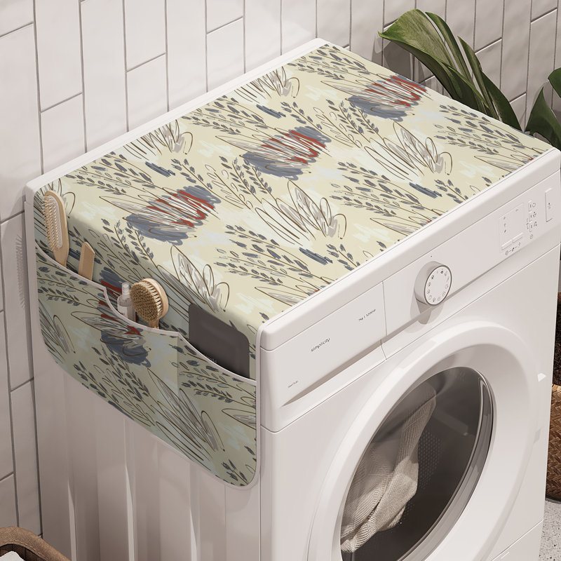 East Urban Home Abstract Washing Machine Organizer Pack of 2 47" x 18.5" Eggshell Multicolor
