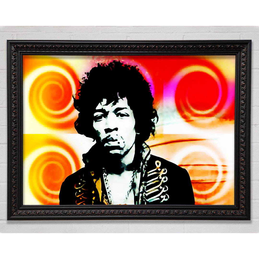 Jimi Hendrix Swirls - Einzelne Bilderrahmen Kunstdrucke