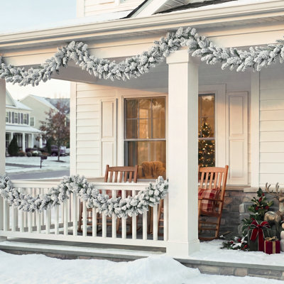 20 ft Flocked Spruce Artificial Christmas Garland