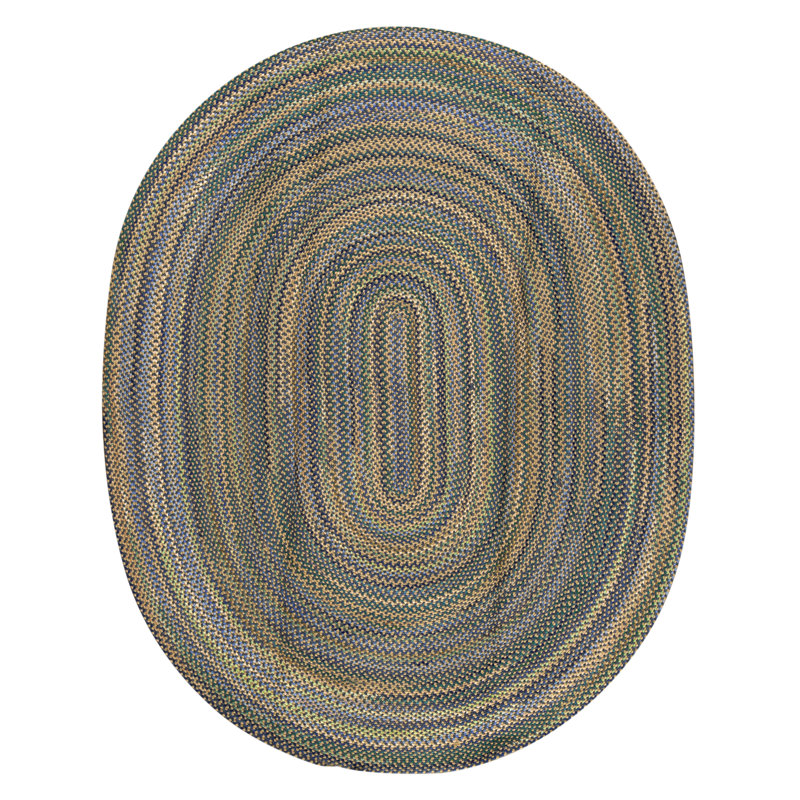 Hand Knotted Wool Area Rug in Blue