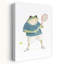 Whimsical Frog Tennis Player Playful Whimsical Contemporary Frog Wall Art Print by Mathieu - Wrapped Canvas Print-816580610