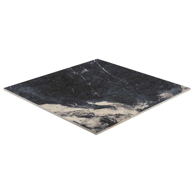 Autograph 47.24 in. x 47.24 in. Polished Porcelain Tile, Noir Sabbia