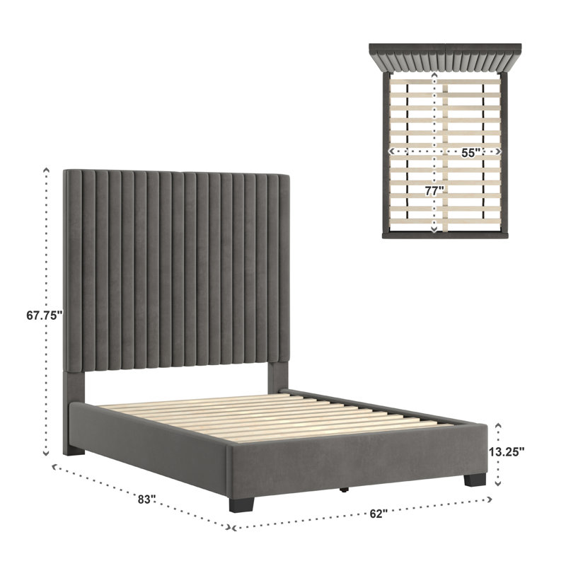 Upholstered Platform Bed, Full