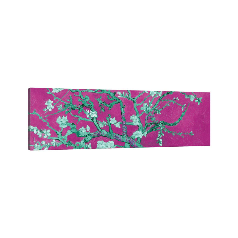 Almond Blossom On Magenta by Vincent Van Gogh - Wrapped Canvas Panoramic Print, 152.4 cm H x 50.8 cm W x 1.91 cm D