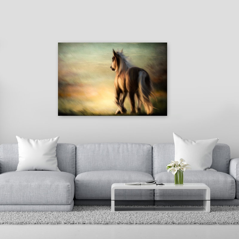 Majestic Horse Ethereal Serene Tranquil Horse Landscape Nature Wall Art Print 1 Piece Wrapped Canvas Wall Art