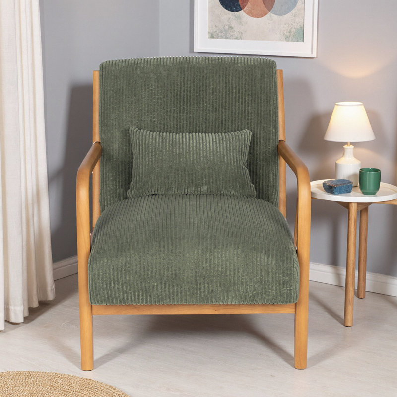 Chaise d'appoint moderne sauge avec coussin - Confort compact pour les espaces confortables, Sauge