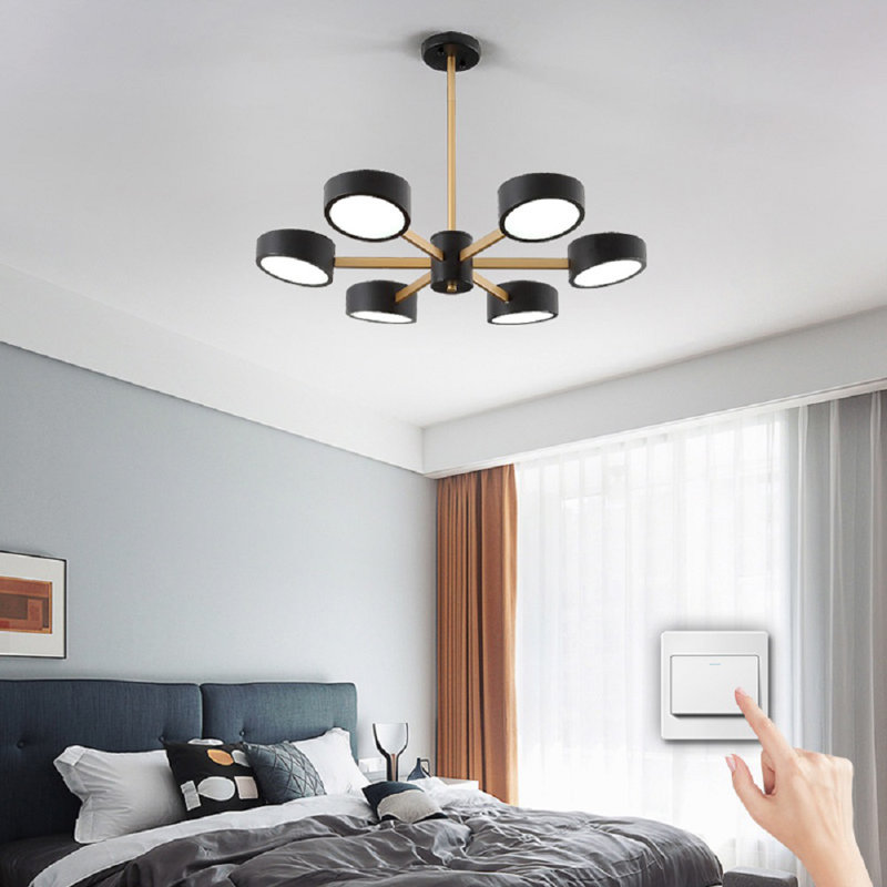 Divis 6-Light Unique LED Chandelier, Black