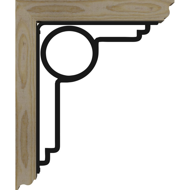 Support simple en fer 4 po Maria, H 12 po x P 9 1/2 po, Sapin de Douglas de l 3 1/2 po x T 2 po (lisse)